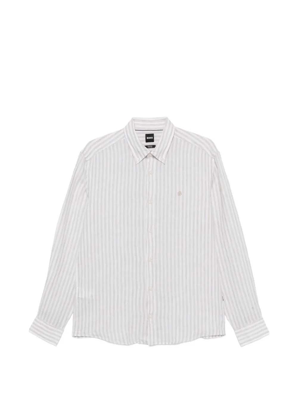 BOSS striped button-down shirt - Nude