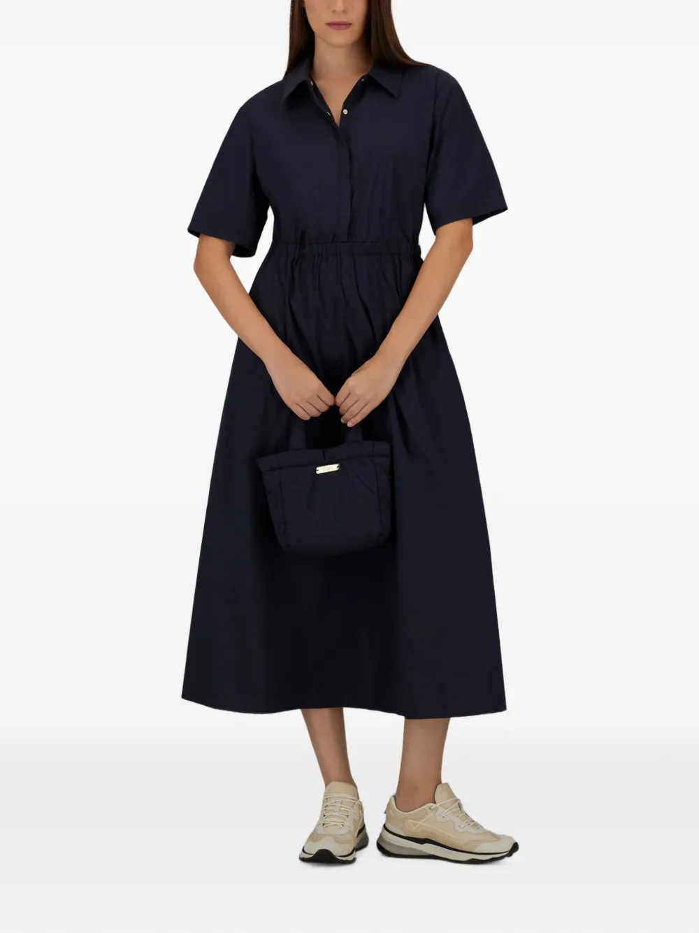 Herno Midi-jurk met shirtkraag Zwart