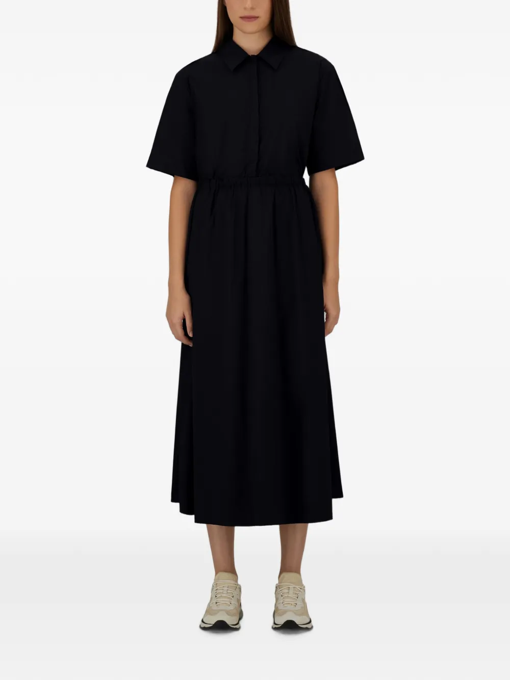 Herno Midi-jurk met shirtkraag Zwart