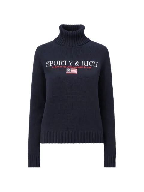 Sporty & Rich S&R Nautical knitted turtle-neck sweater