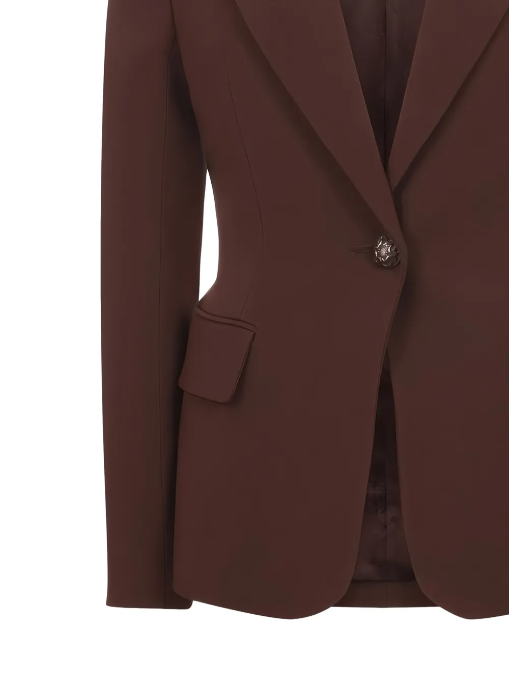 Elie Saab Blazer met enkele rij knopen Bruin