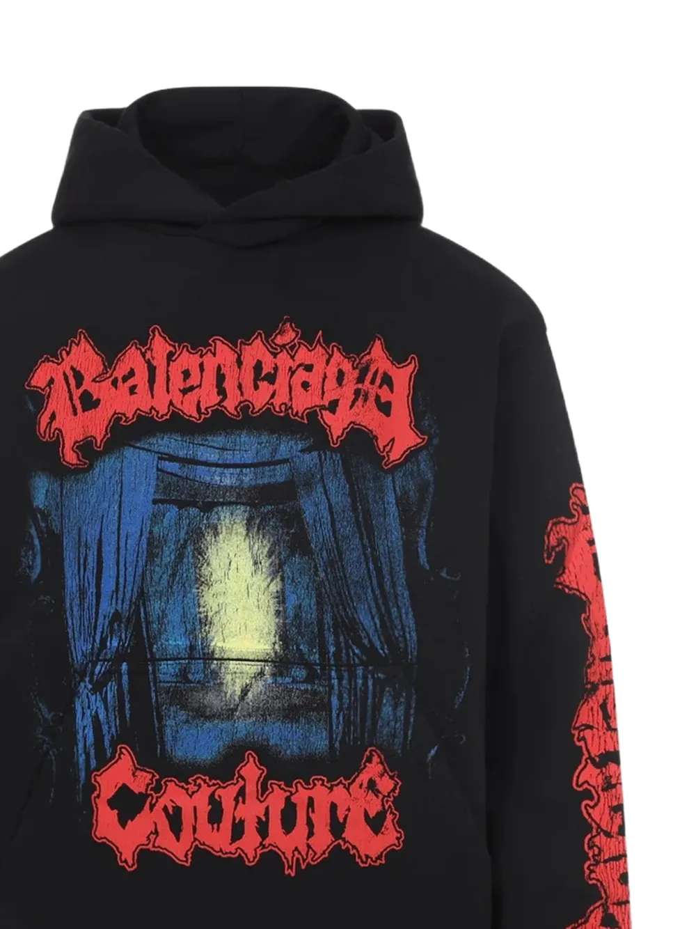 Balenciaga Hoodie met print Zwart