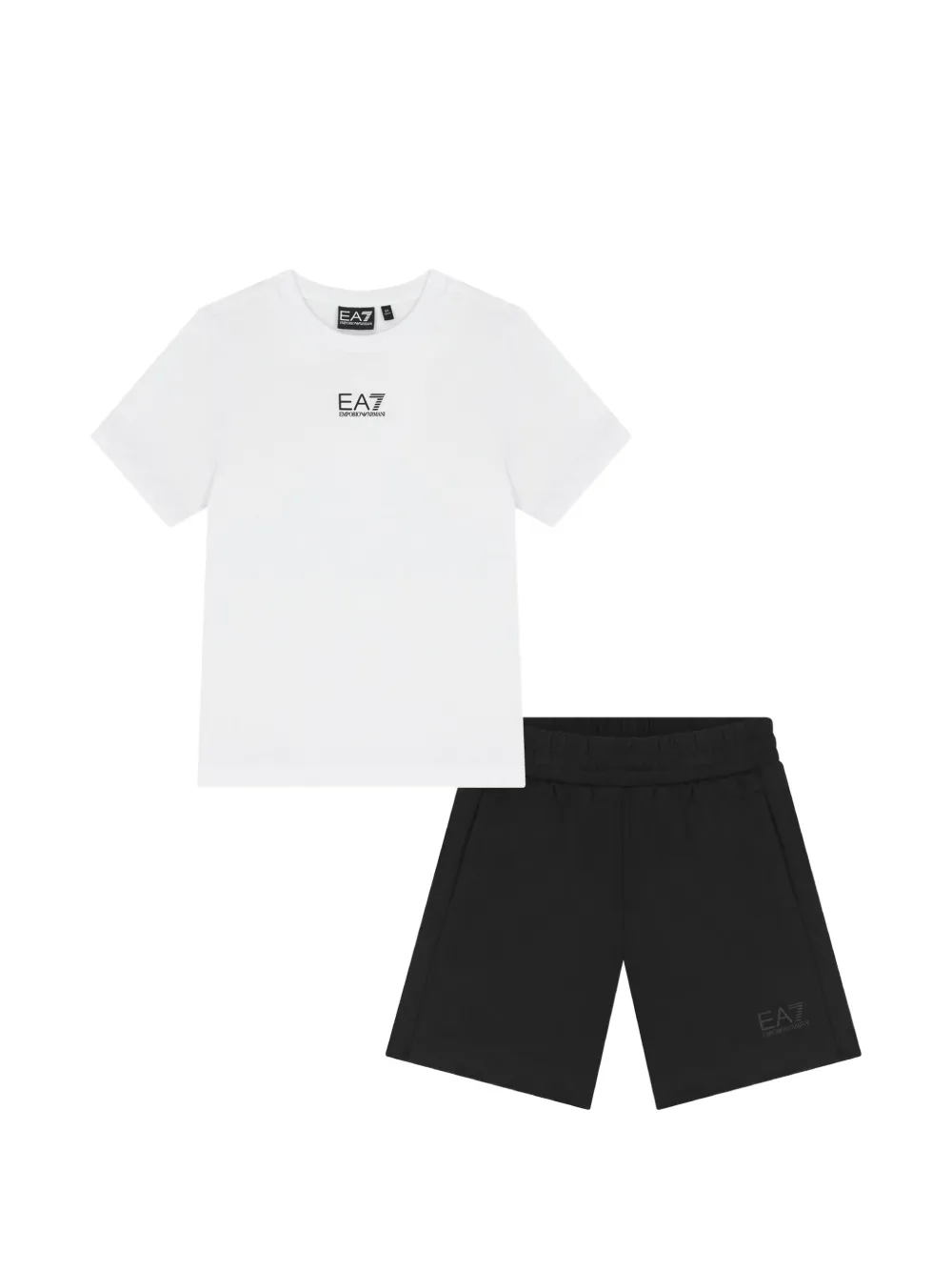 Emporio Armani Kids Set T-shirt e shorts con logo - Bianco