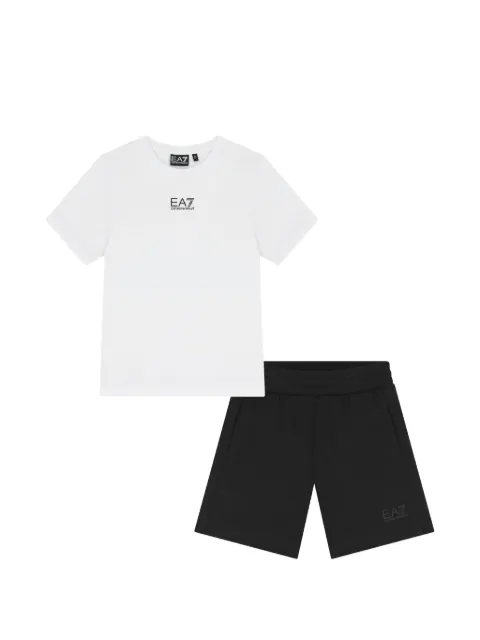 Emporio Armani Kids set de playera y shorts con logo estampado
