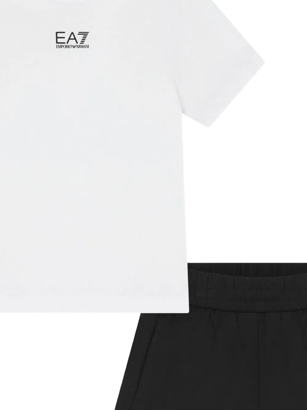 Emporio Armani Kids T-shirt en shorts set met logoprint Wit