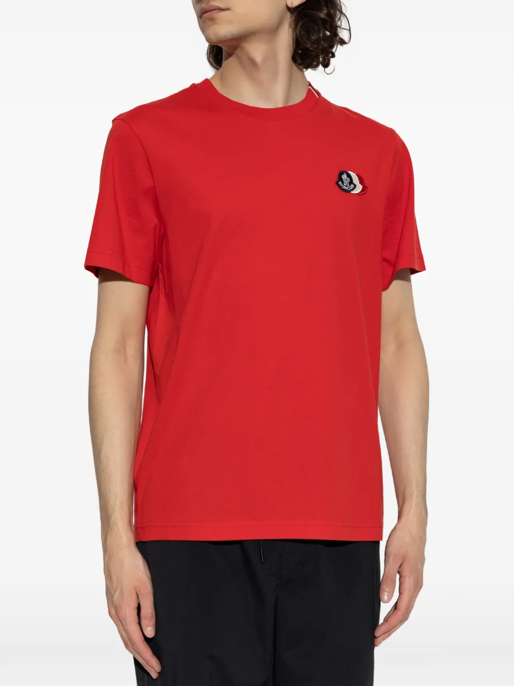 Moncler T-shirt met geborduurd logo Rood