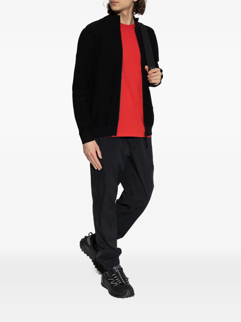Moncler T-shirt met geborduurd logo Rood