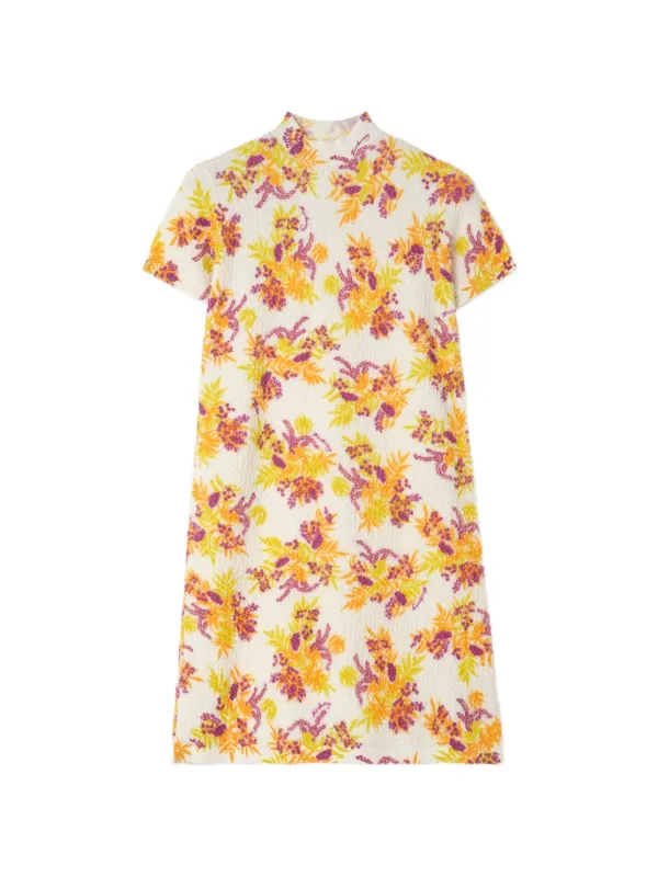 Burberry Floral Cotton-bend Dress in Neutrals
