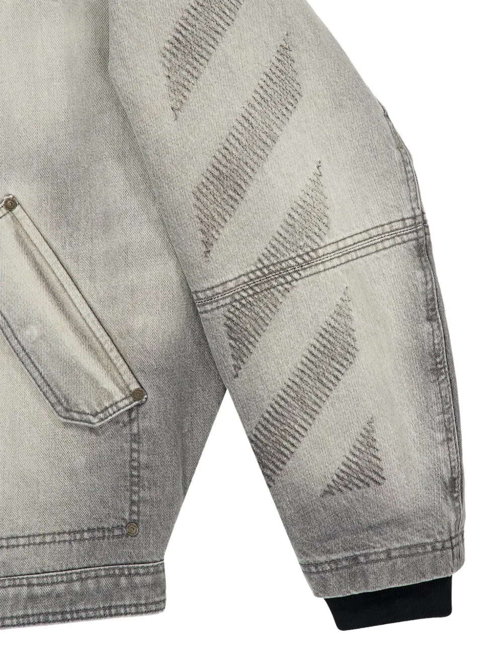 Off-White Denim jack met capuchon Grijs