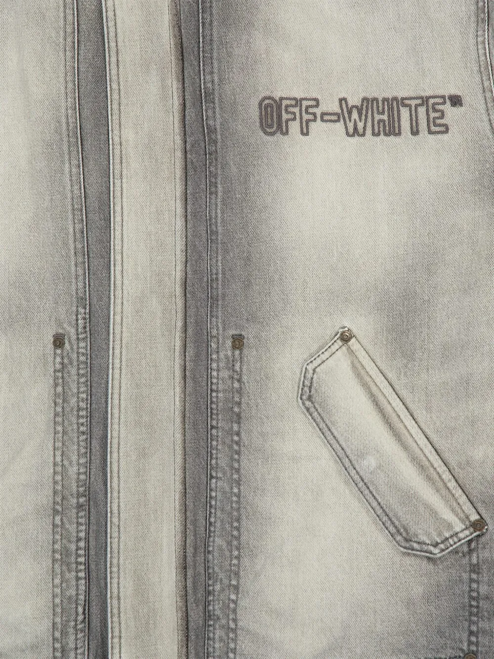  Off-white Hooded Denim Jacket - Grey 