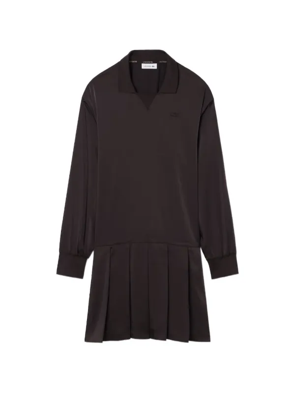 lacoste mini dress Lacoste Pleated Satin Polo Dress Size 12 Brown