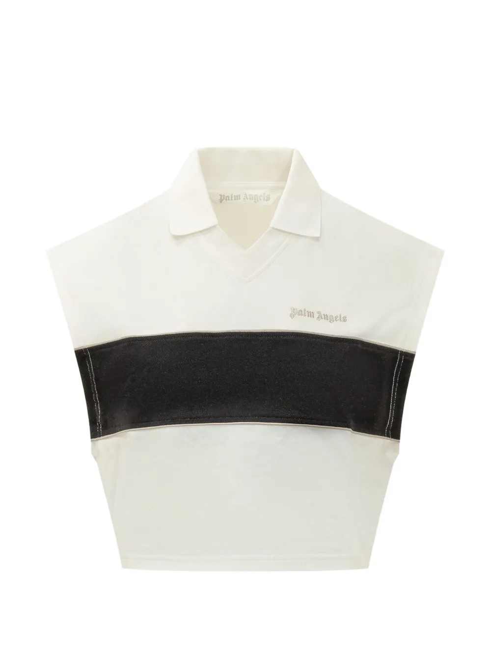 Palm Angels logo-embroidered boxy polo shirt - Nude