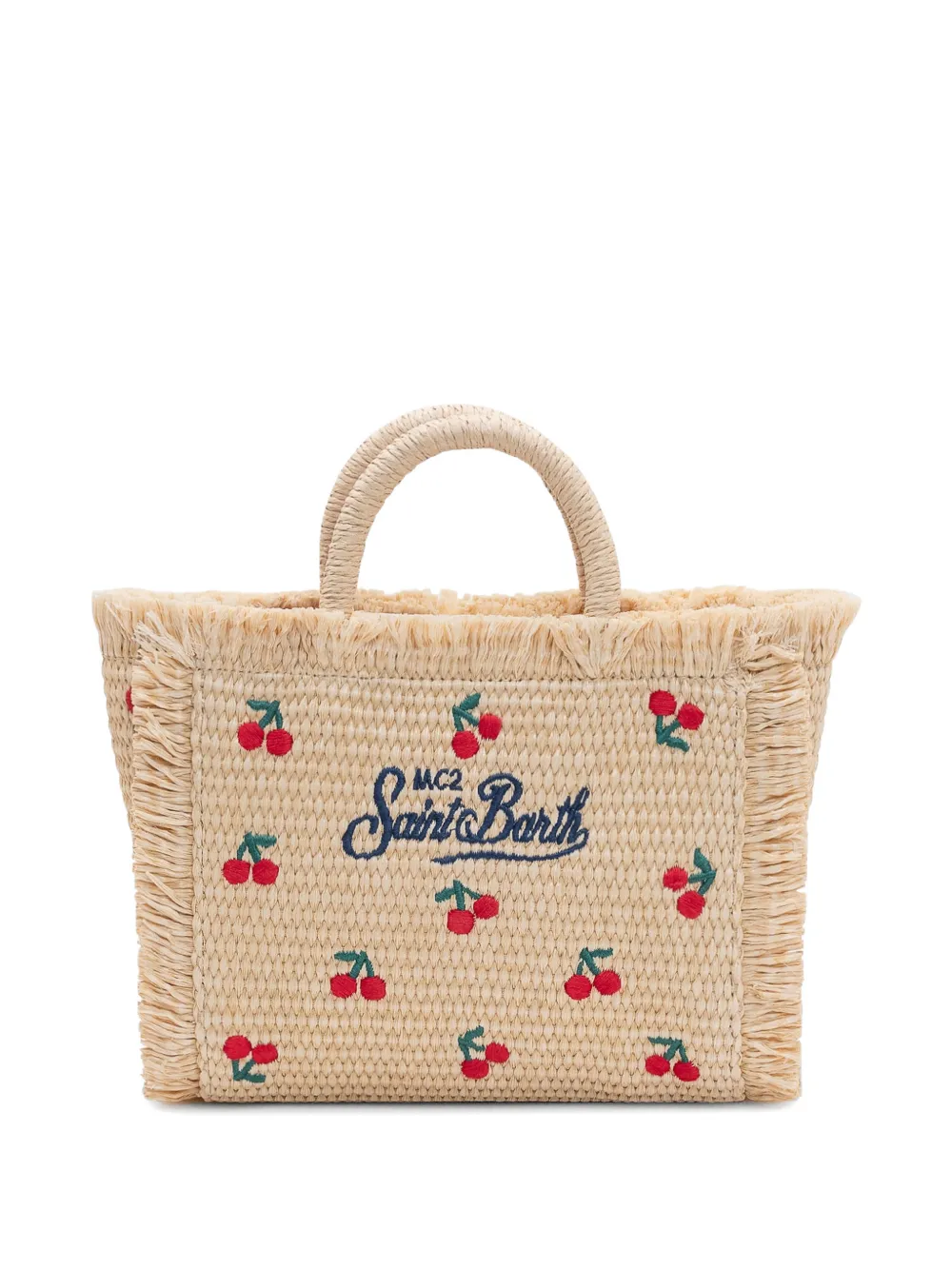  Mc2 Saint Barth Cherry Embroidered Tote Bag - Neutrals 