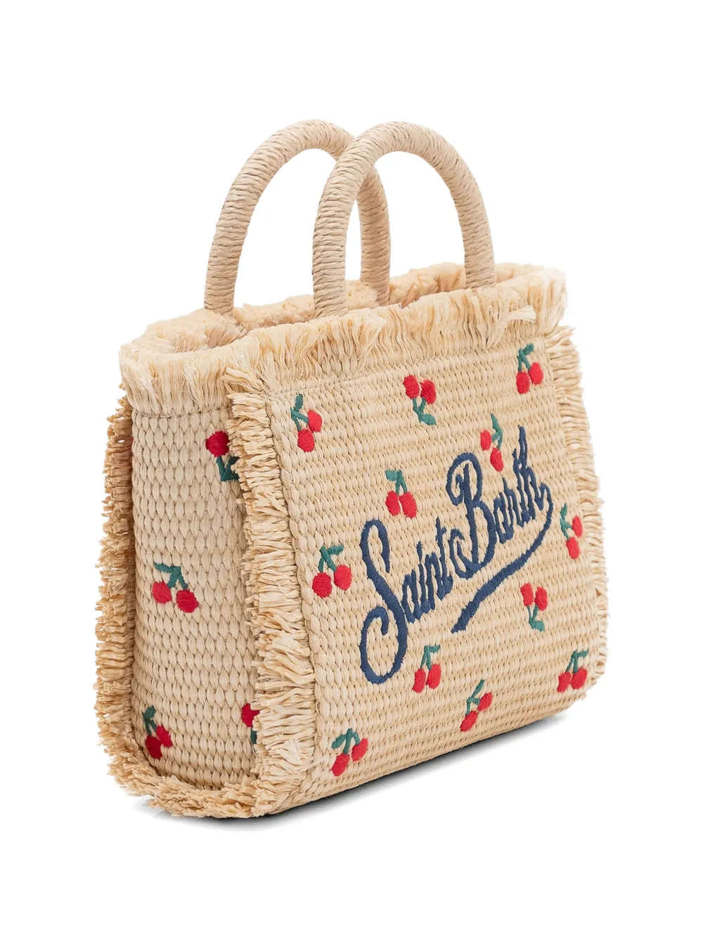  Mc2 Saint Barth Cherry Embroidered Tote Bag - Neutrals 