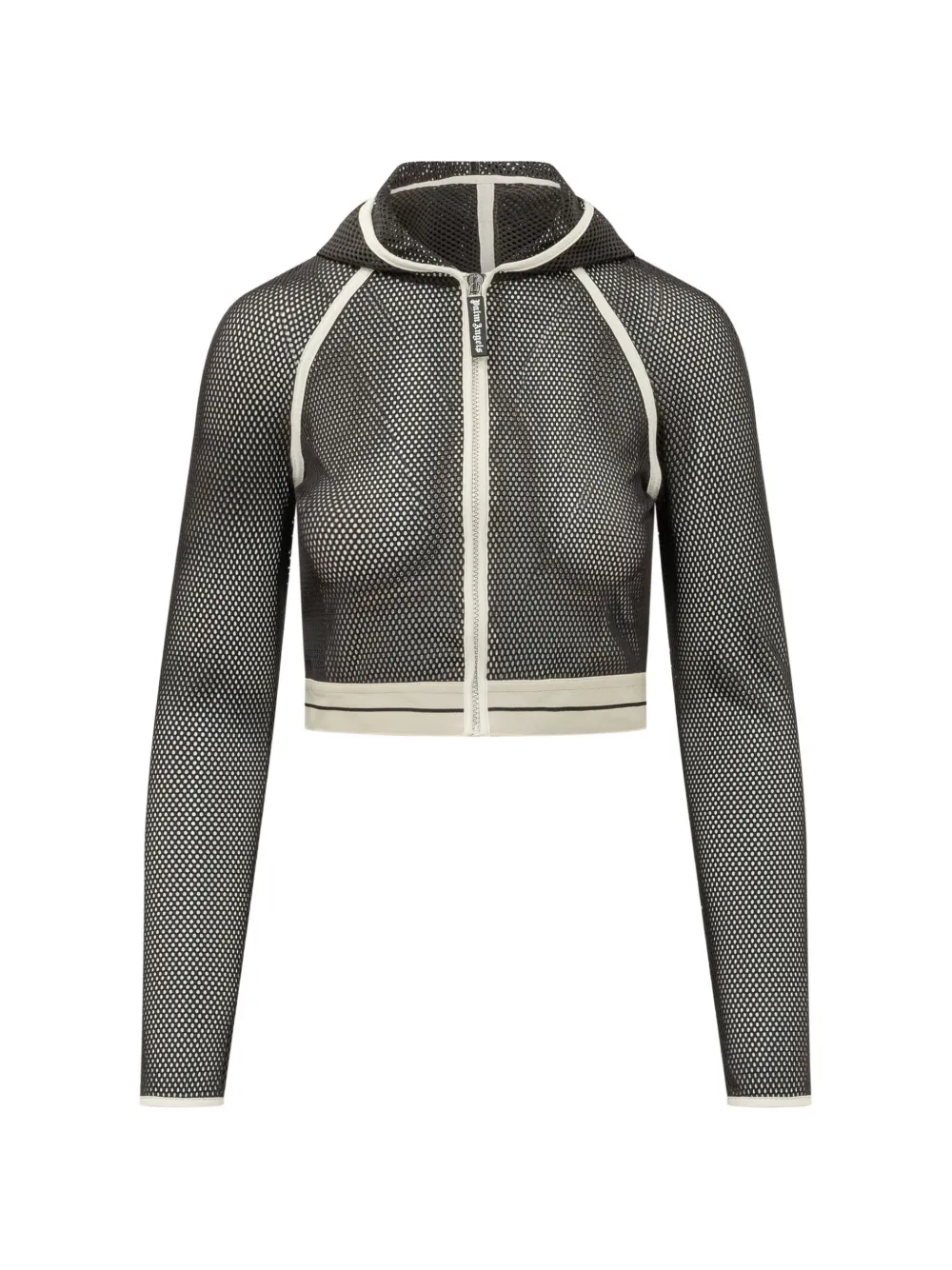 Palm Angels logo-band mesh hoodie - Nero