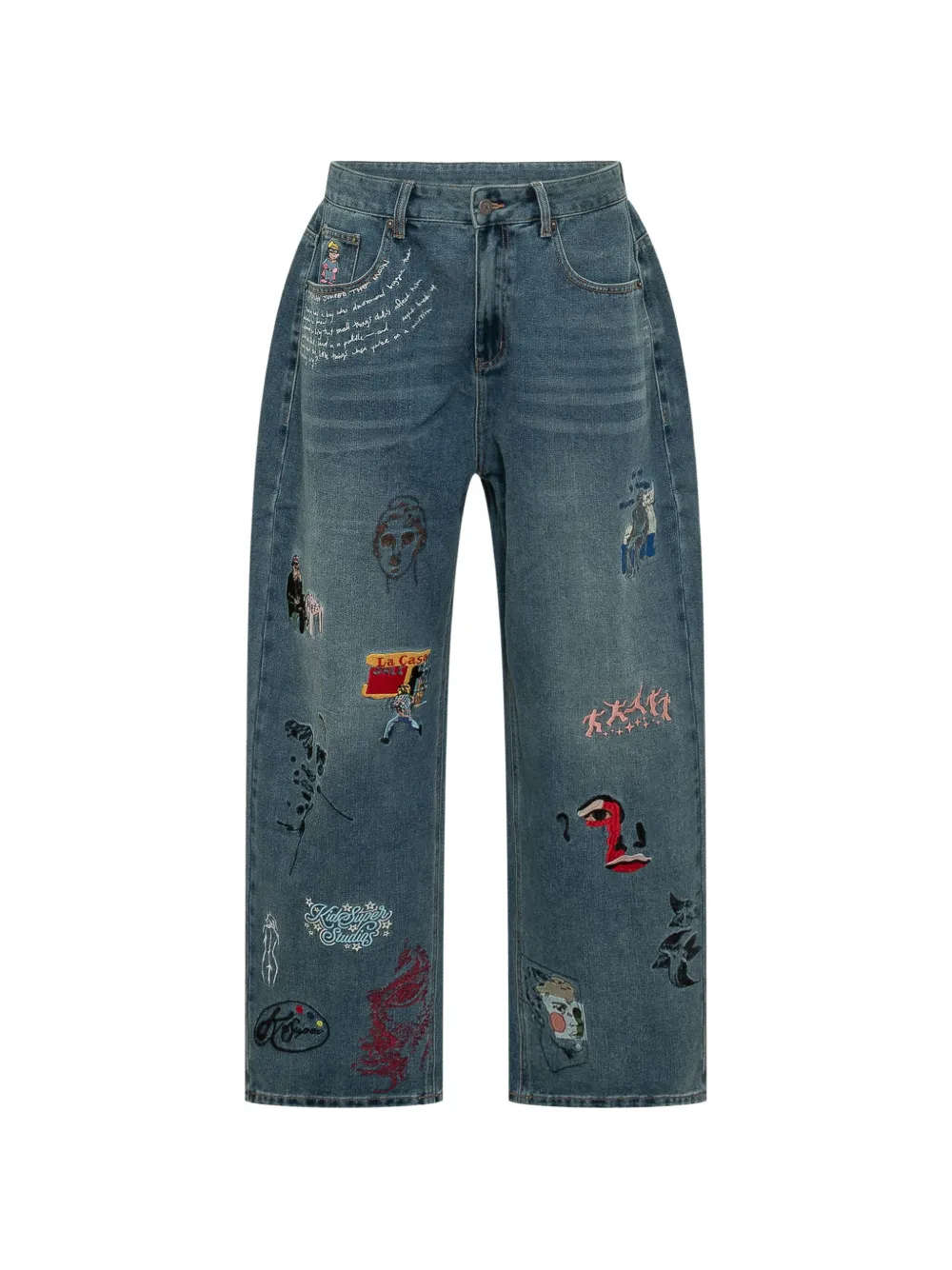 KidSuper EMBROIDERED PANTS - Blau