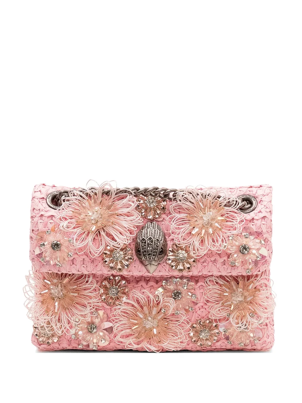 Kurt Geiger London Mini Kensington floral-appliqué shoulder-bag - Rosa