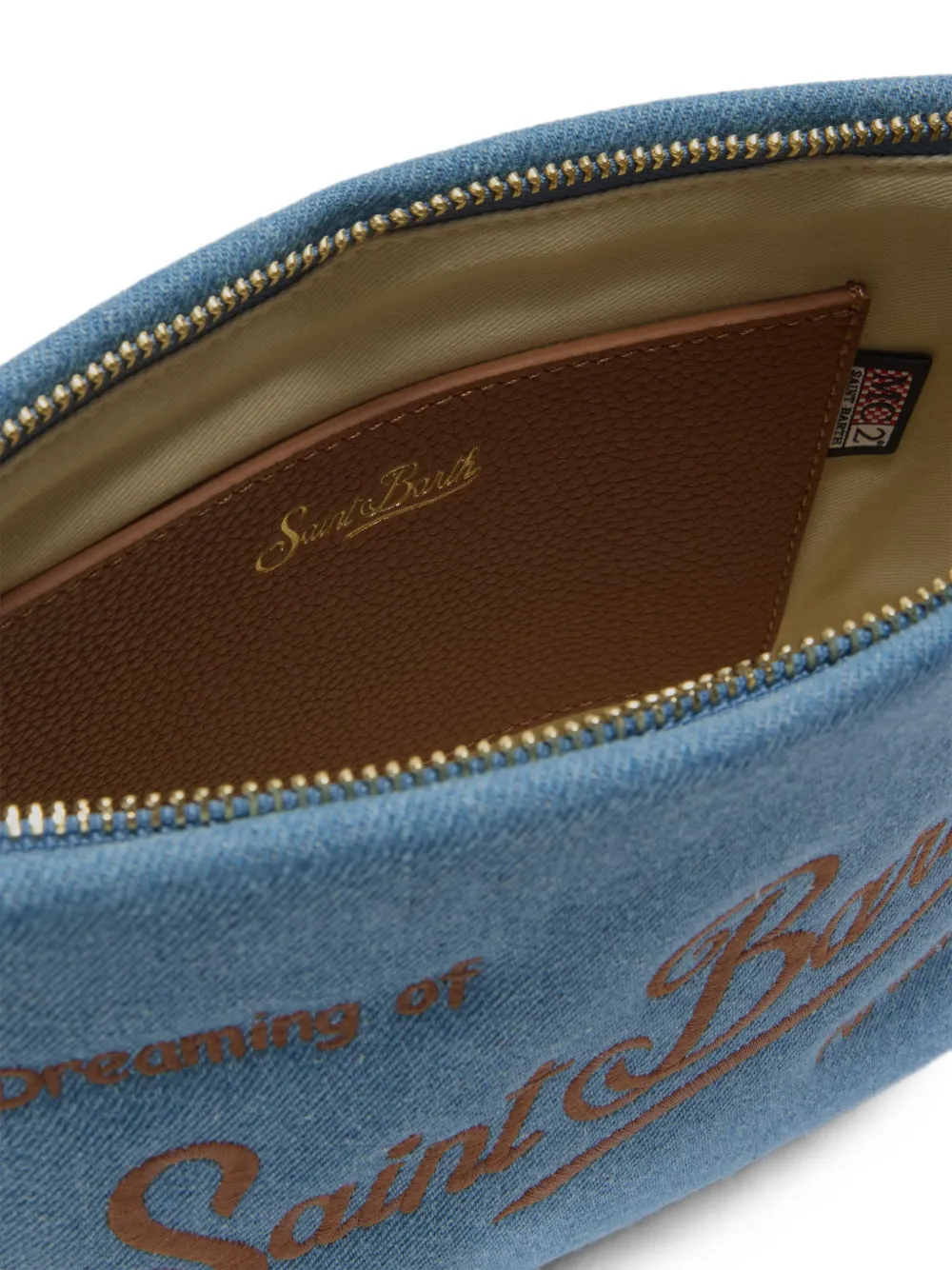 MC2 Saint Barth Aline clutch met borduurwerk Blauw