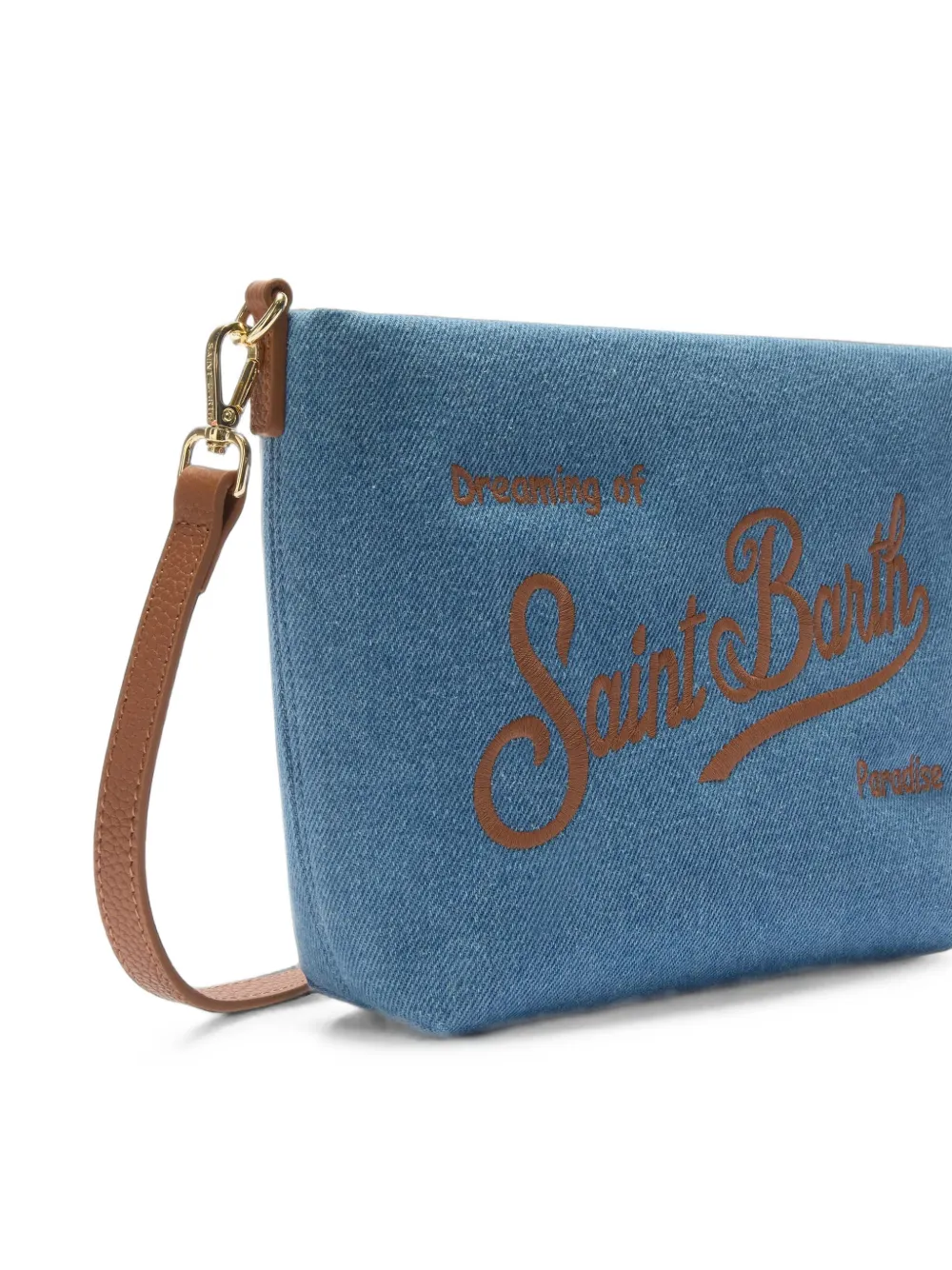 MC2 Saint Barth Aline clutch met borduurwerk Blauw