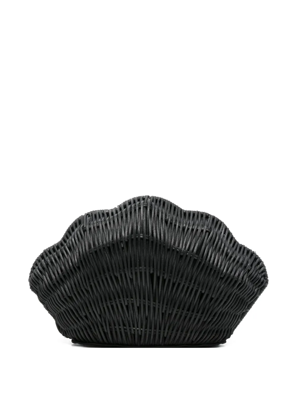 Michael Michael Kors Shelly shell-shaped woven clutch bag - Nero