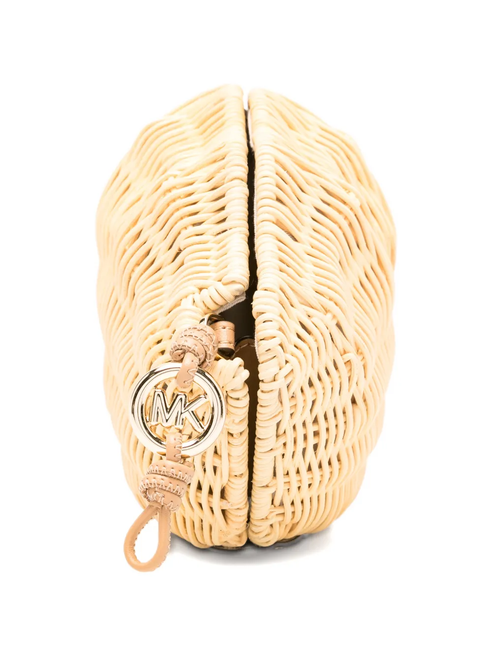 Michael Kors Shelly geweven clutch met schelpvorm Beige