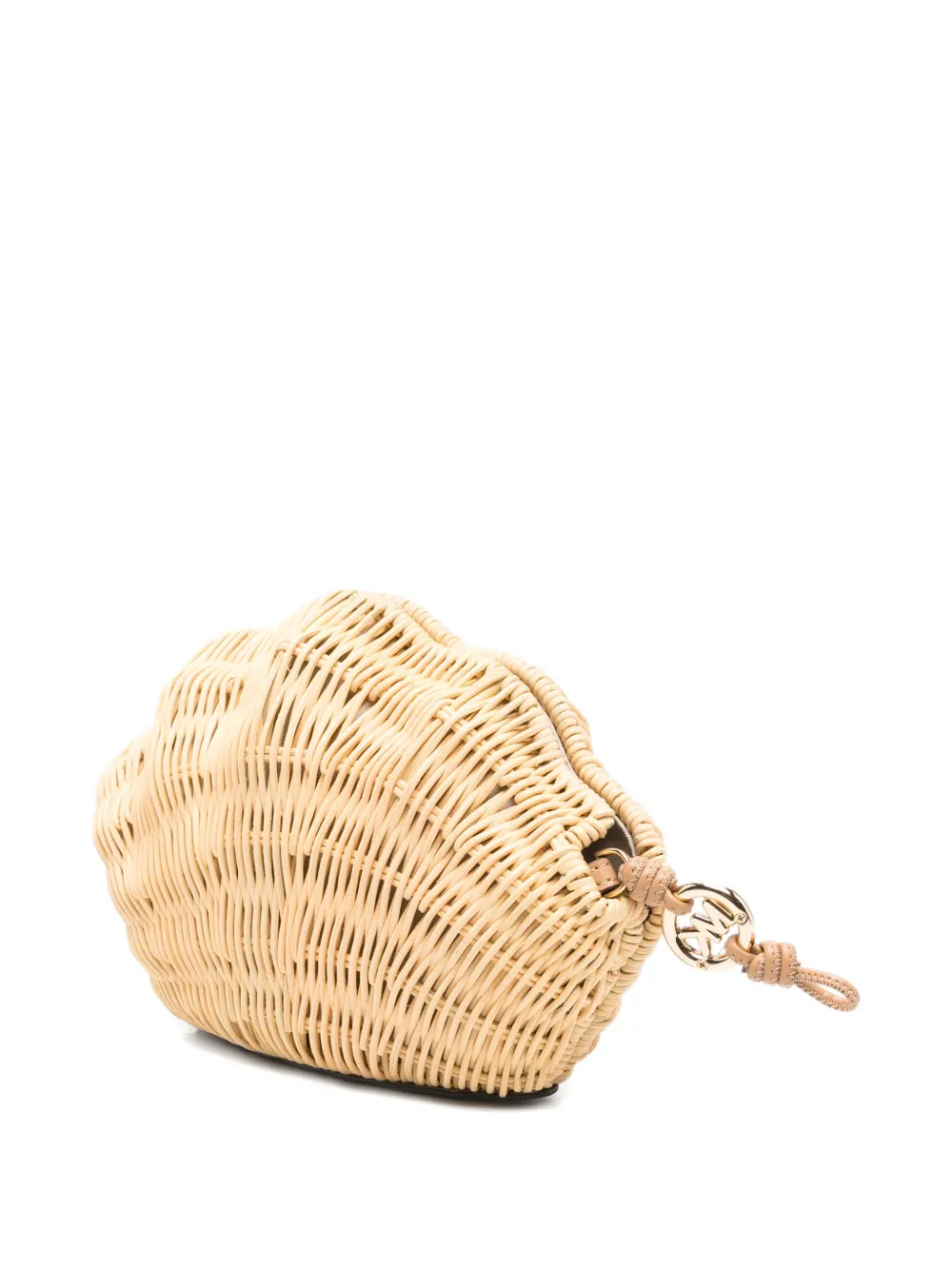 Michael Kors Shelly geweven clutch met schelpvorm Beige