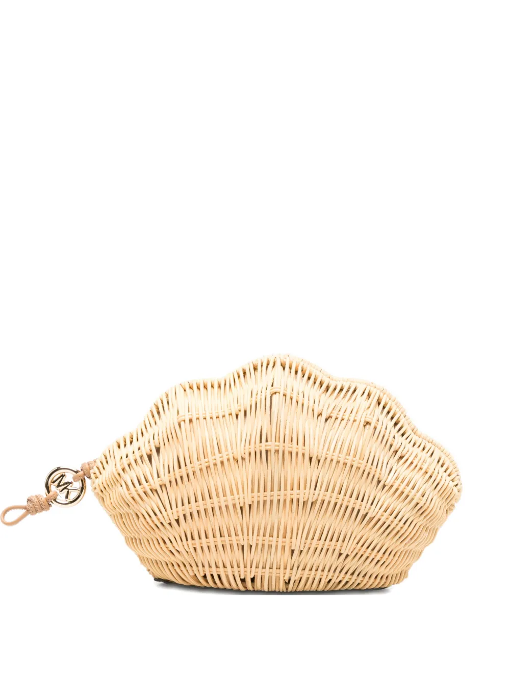 Michael Michael Kors Shelly shell-shaped woven clutch bag - Toni neutri