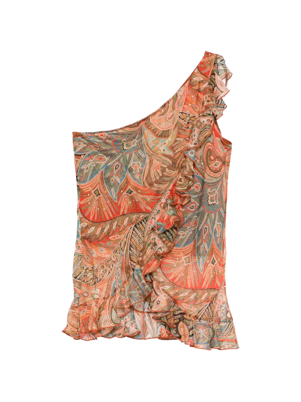 ETRO ruffled paisley top - Arancione
