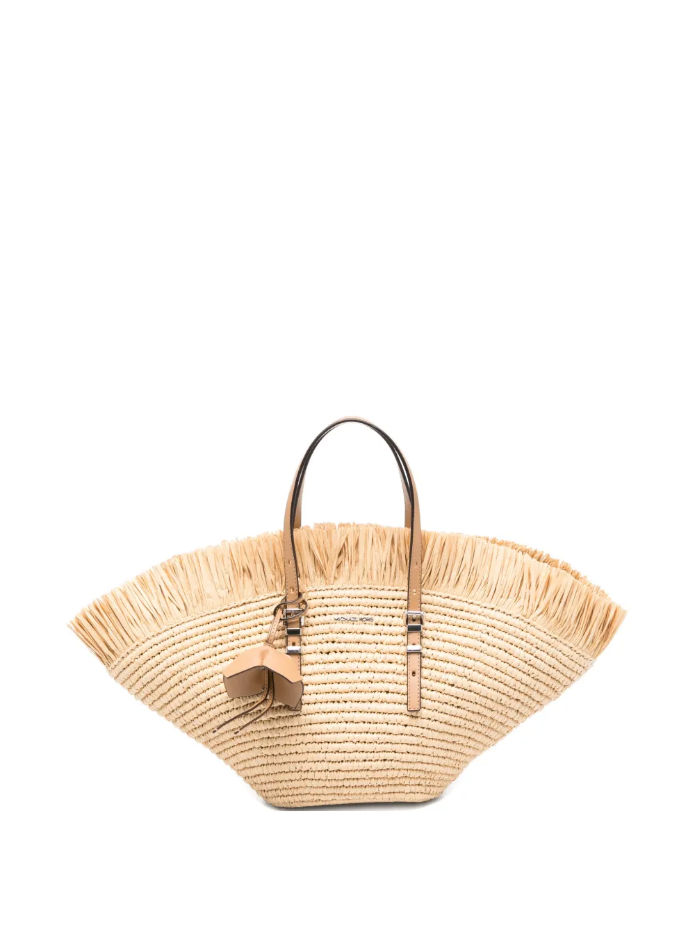 Michael Michael Kors Isa fringed woven beach bag - Nude