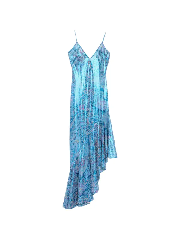 etro blue dress Paisley Ruffled Midi | Shirt dress