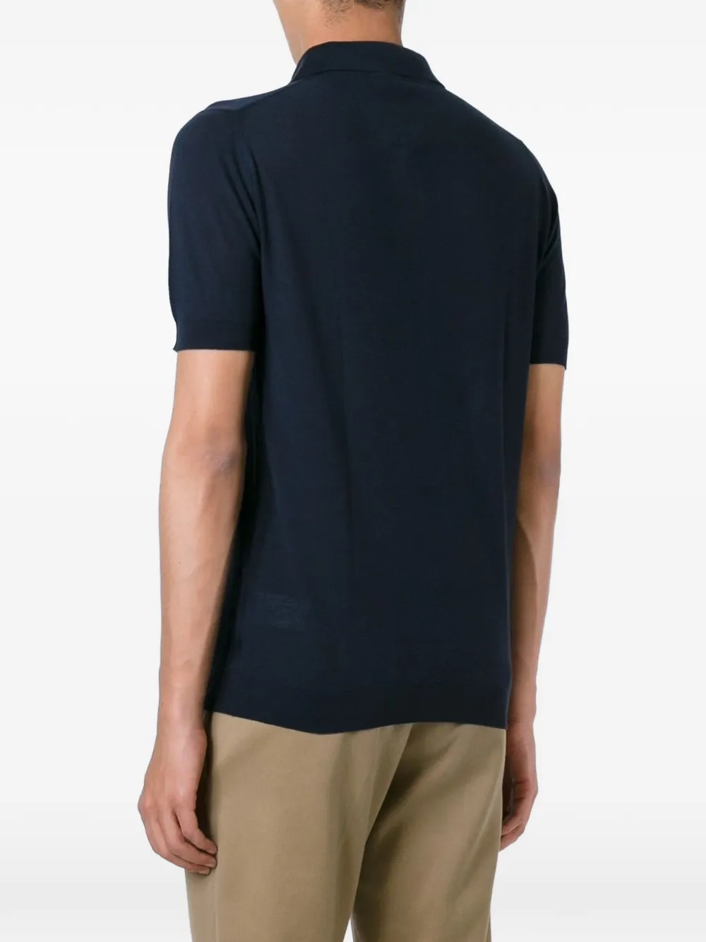 John Smedley Poloshirt met knopen Blauw