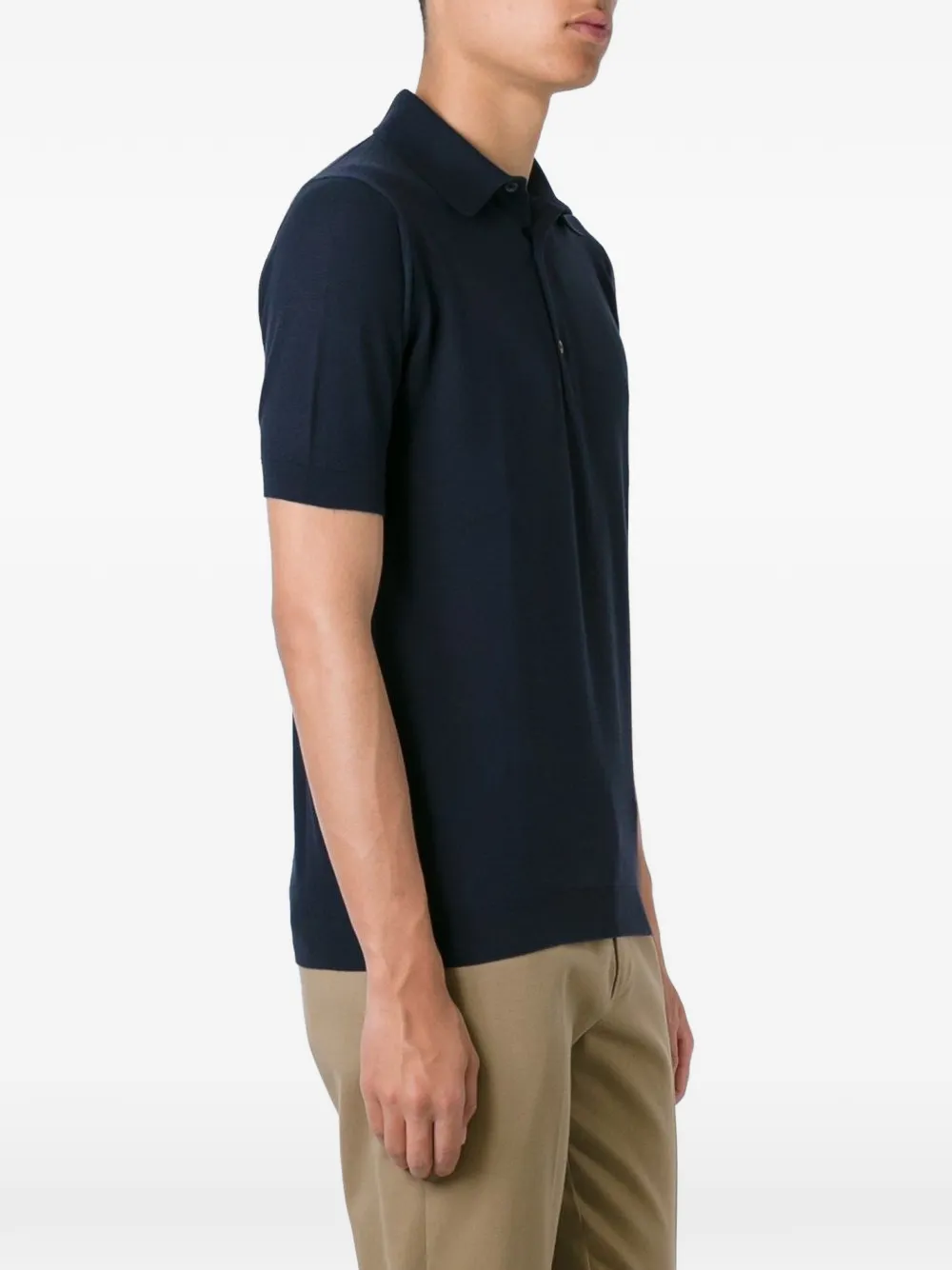 John Smedley Poloshirt met knopen Blauw