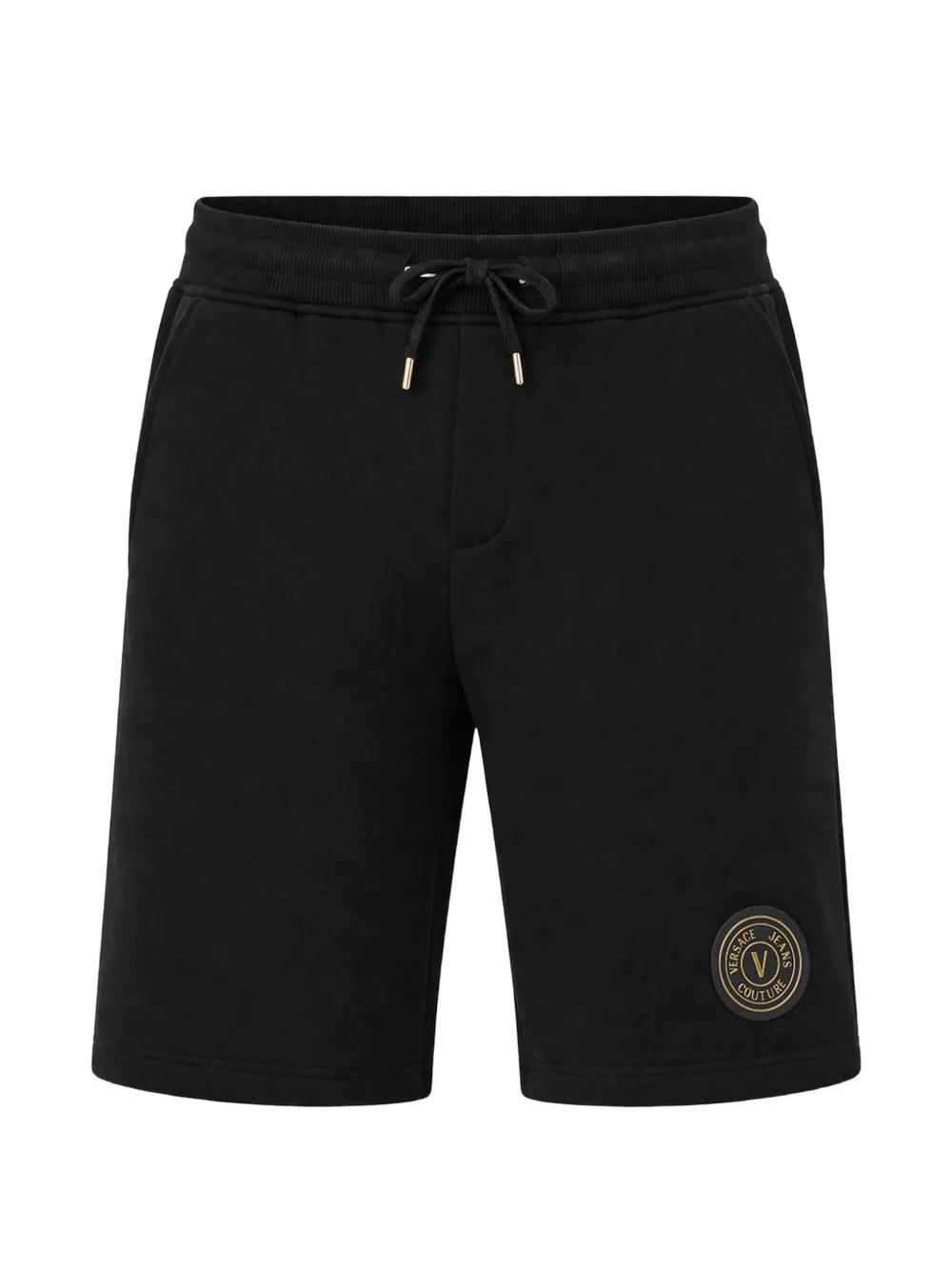 Versace Jeans Couture logo-patch drawstring shorts - Nero