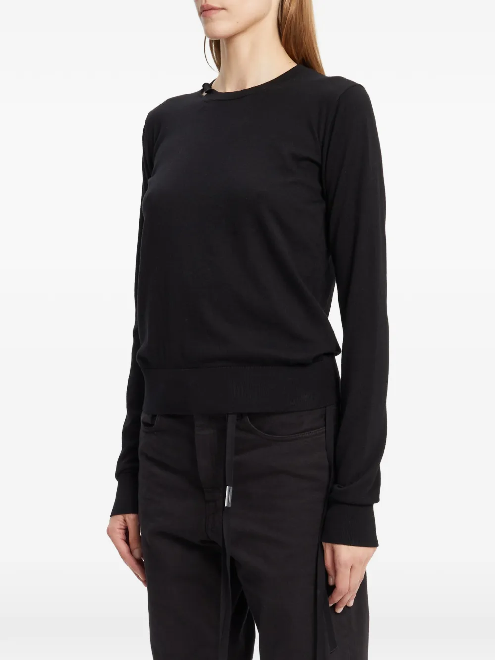 Ann Demeulemeester T-shirt met lange mouwen en uitgesneden details Zwart