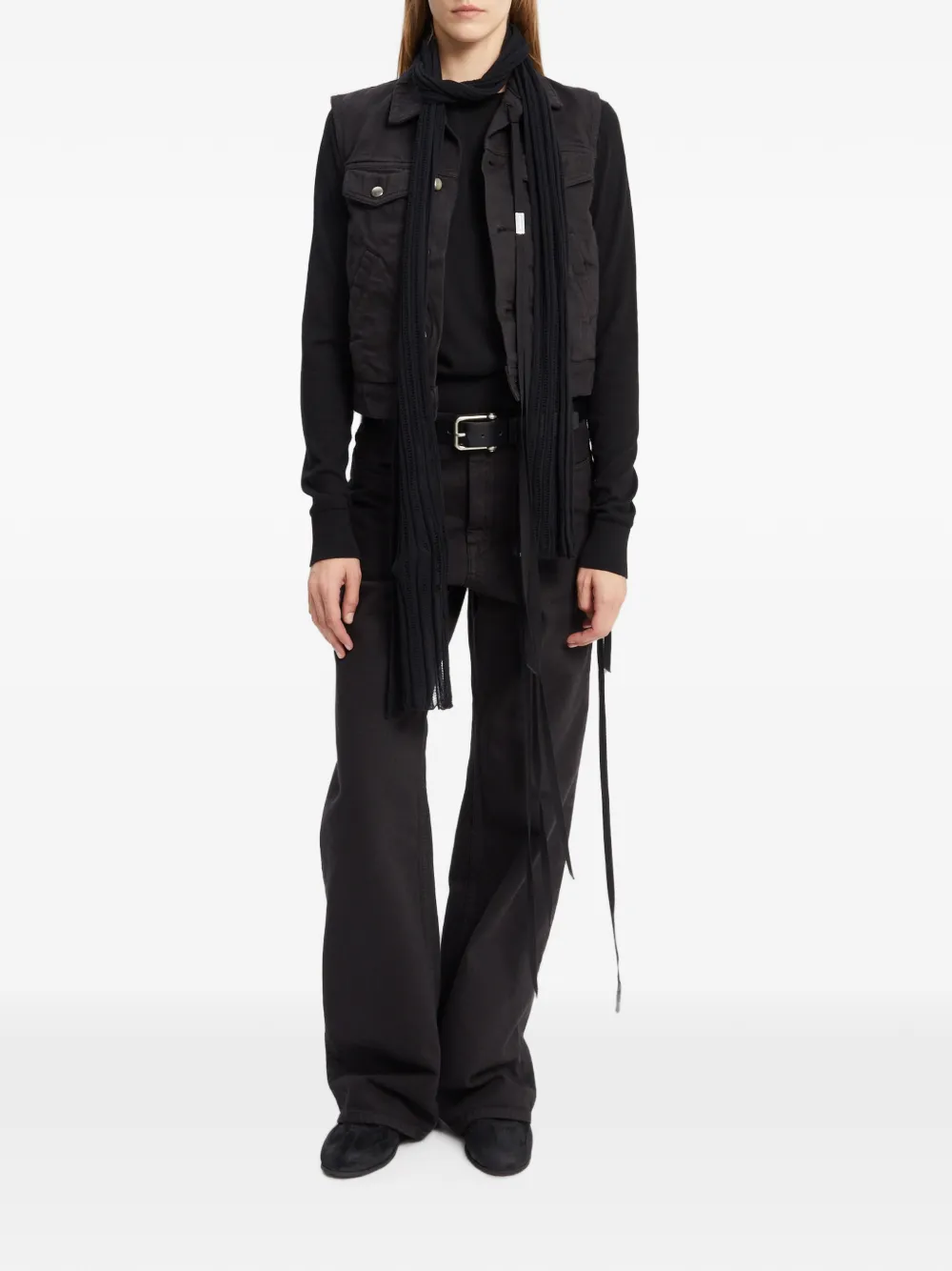 Ann Demeulemeester T-shirt met lange mouwen en uitgesneden details Zwart