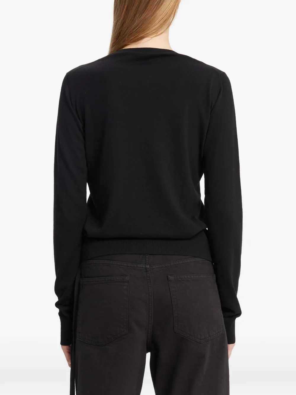 Ann Demeulemeester T-shirt met lange mouwen en uitgesneden details Zwart