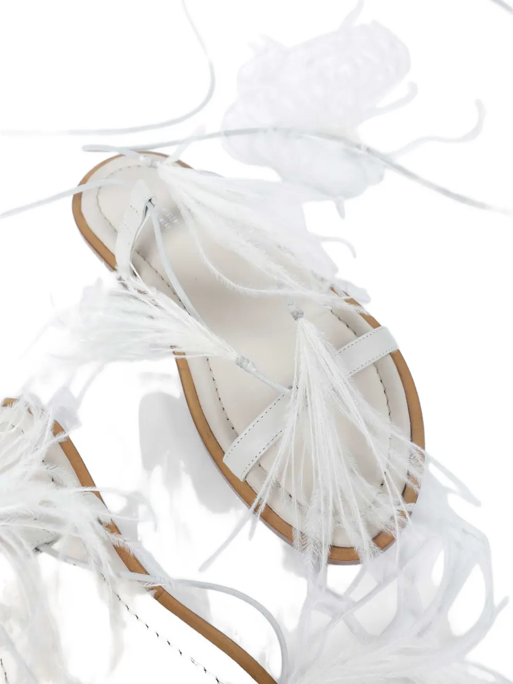 Ann Demeulemeester Sukhada feather-detail sandals Wit