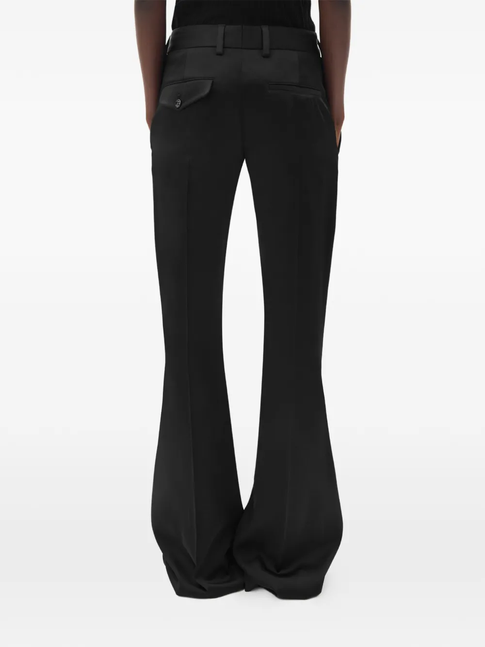 Ann Demeulemeester Adri satijnen flared broek Zwart