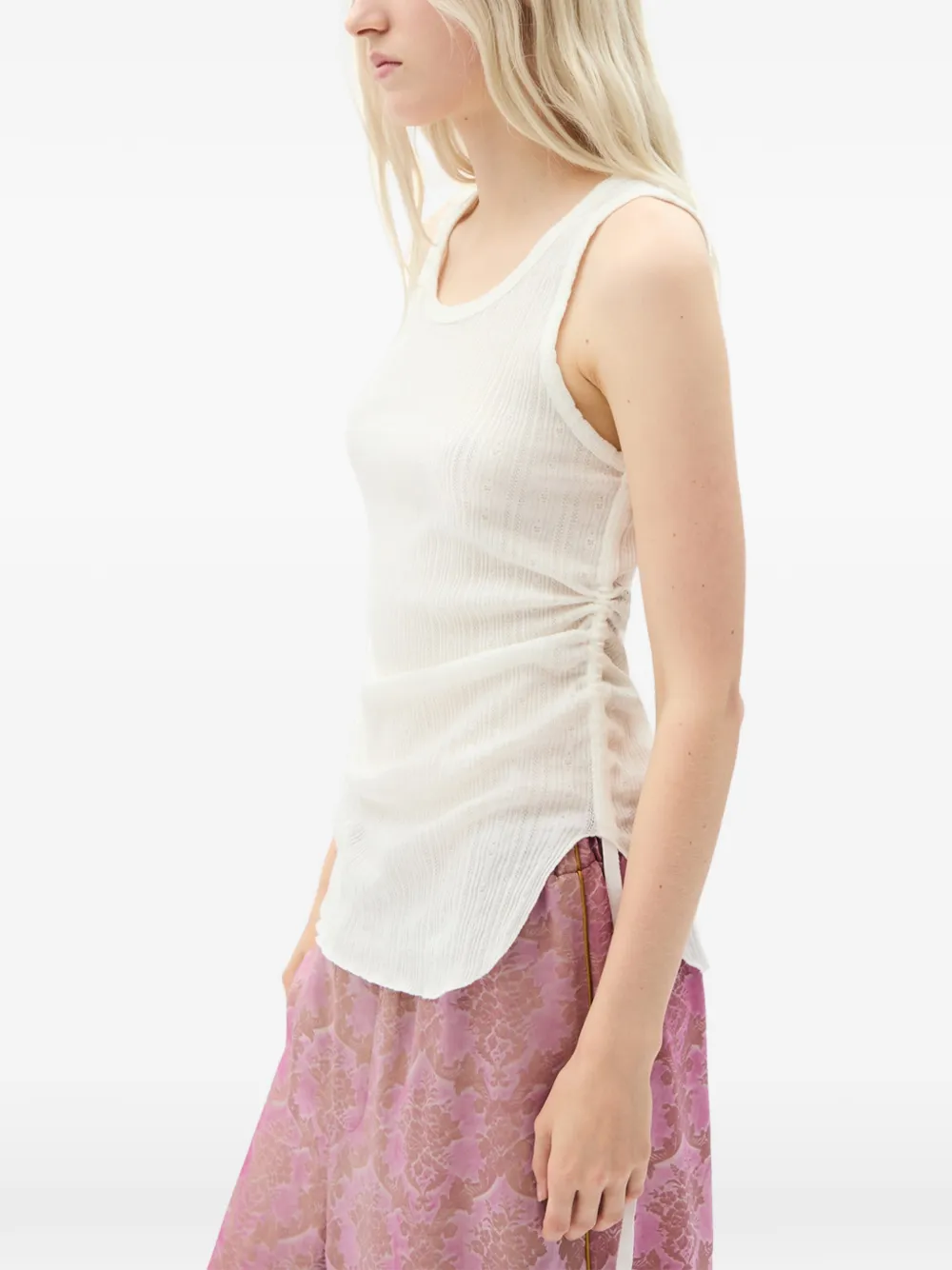 Ann Demeulemeester Mara tanktop met jacquard Wit
