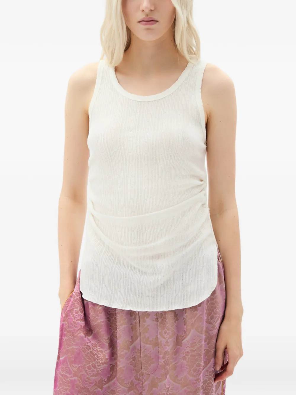 Ann Demeulemeester Mara jacquard tank top - Bianco