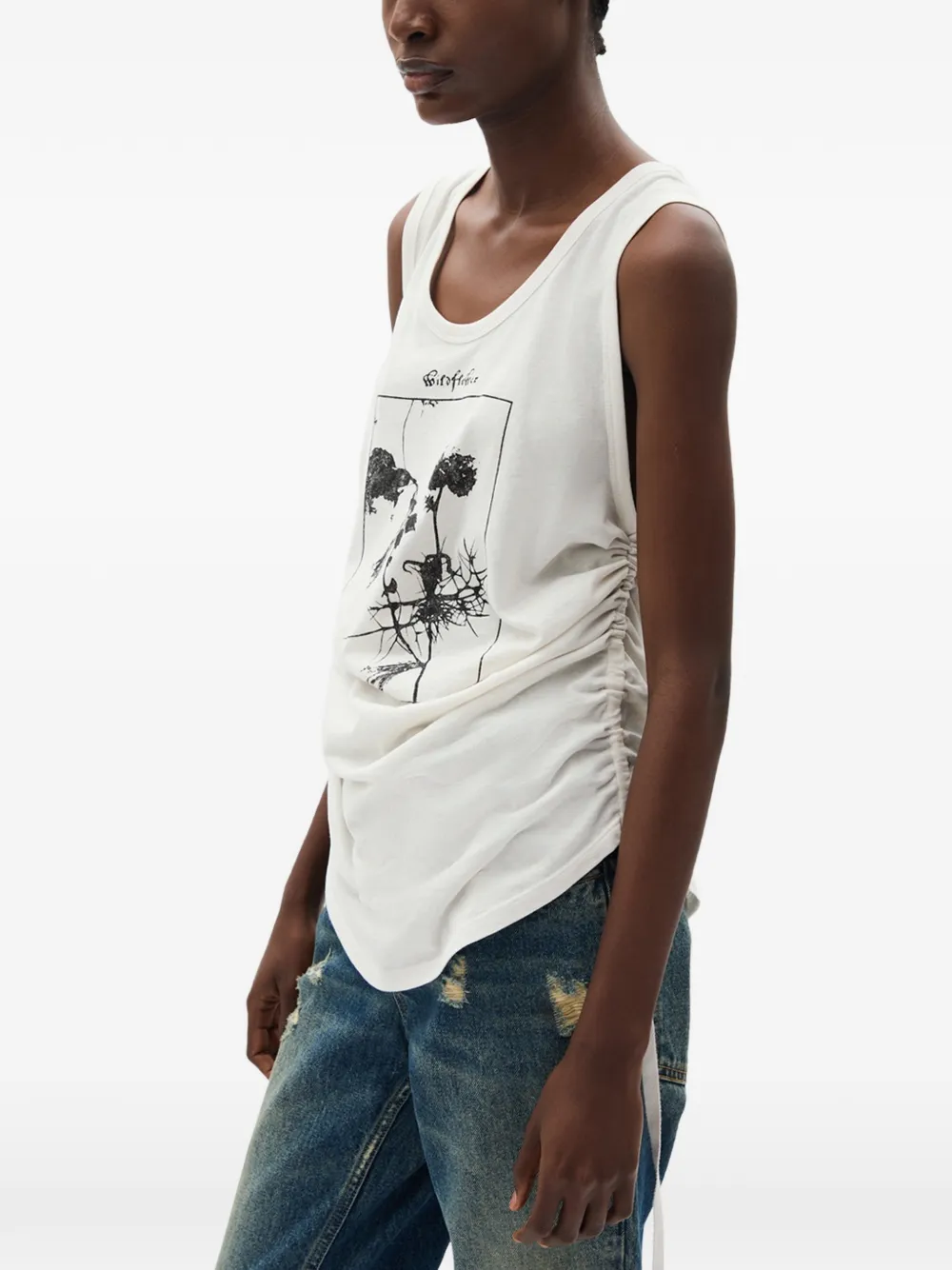Ann Demeulemeester Mexi jersey tank top - Bianco