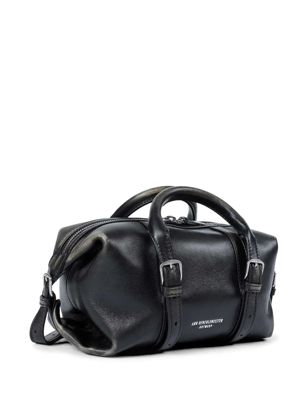 Ann Demeulemeester Small Terra Leather Tote Bag in Black, view 3