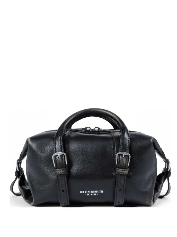 Ann Demeulemeester Small Terra Leather Tote Bag in Black