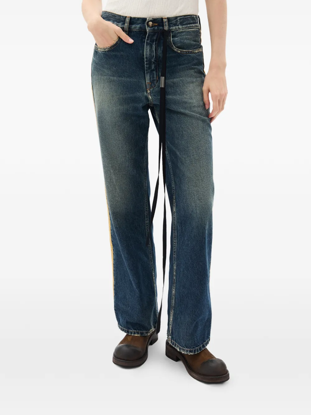 Ann Demeulemeester Zana stripe-detail jeans - Blu