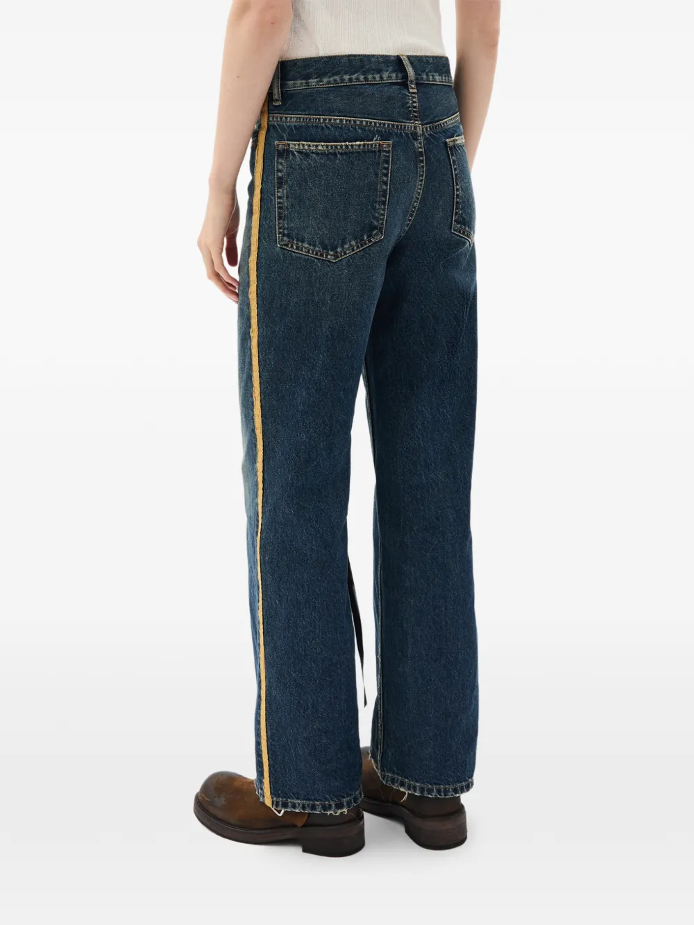 Ann Demeulemeester Zana jeans met streepdetail Blauw
