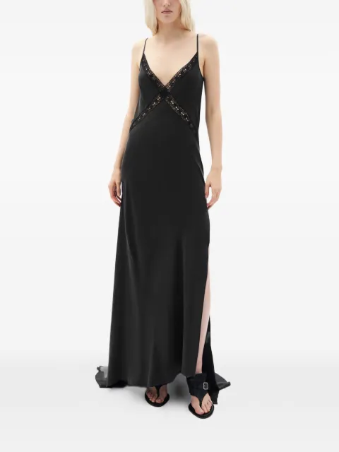 Ann Demeulemeester Lala lace-trim split maxi dress
