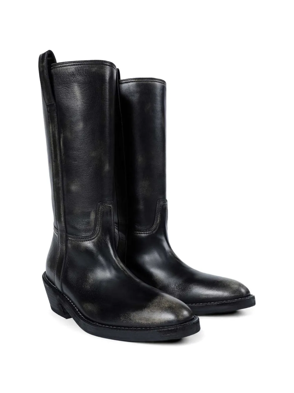 Ann Demeulemeester Laxit brushed biker boots Zwart