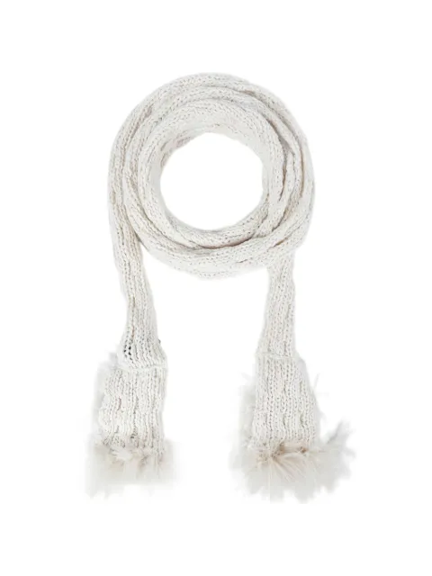 Ann Demeulemeester Rae knitted feather scarf