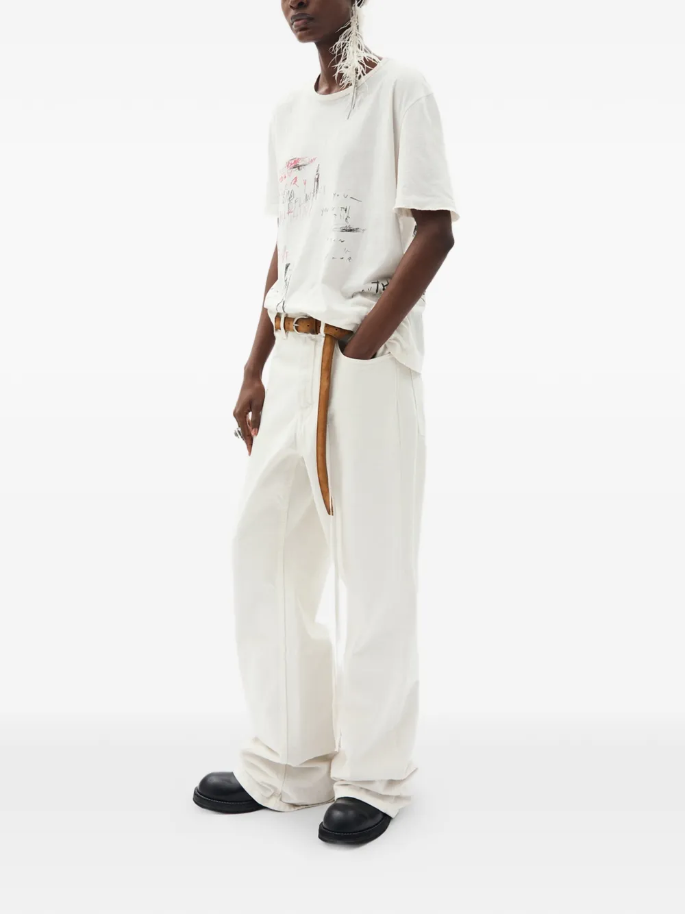 Ann Demeulemeester Genoveva broek Beige