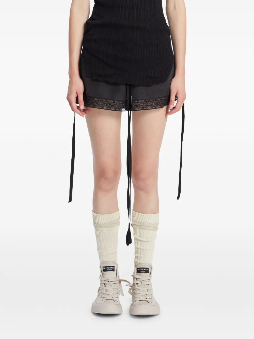 Ann Demeulemeester Sarin suede leather sneakers Beige